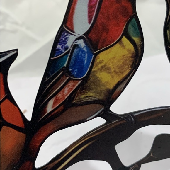 Colorful Stained Glass Bird Ornament - Picture 5 of 6